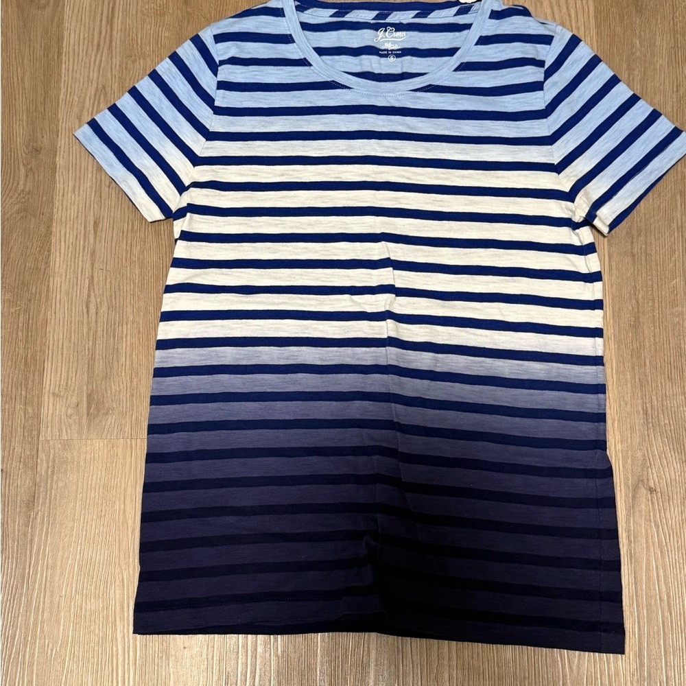 J. Crew Blue Striped Tee